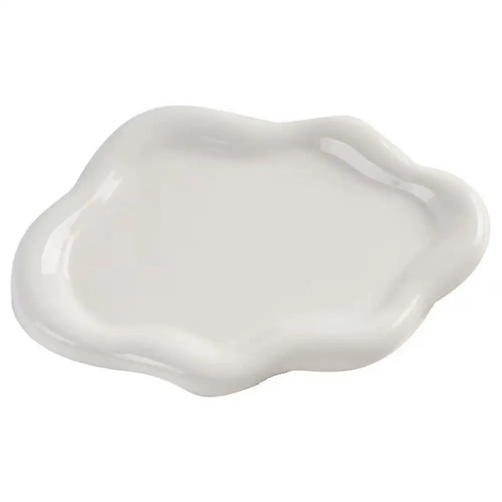 Simple Jewelry Storage Tray Creative White/silver Storage Tray Decorative Ornaments Electroplated Jewelry Tray