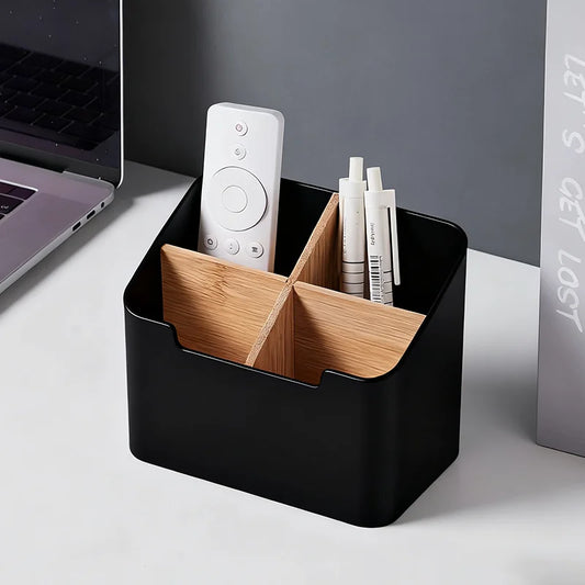 Remote Control Holder, Remote Caddy, TV Remote Organizer Table Desktop, Storage Box for Makeup Brushes, Office Supplies
