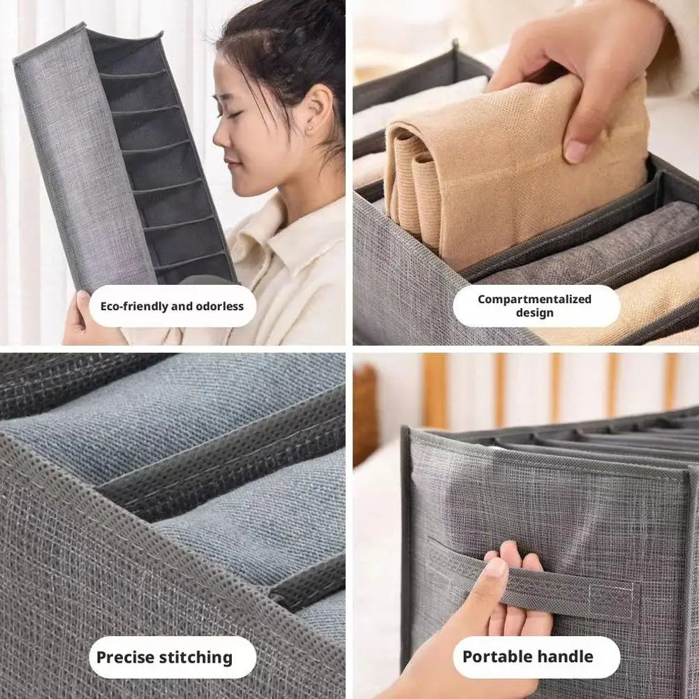Foldable Washable Closet Organizer Drawer Dividers for Clothes Jeans Underwear Storage Box Space Saving Wardrobe Organization
