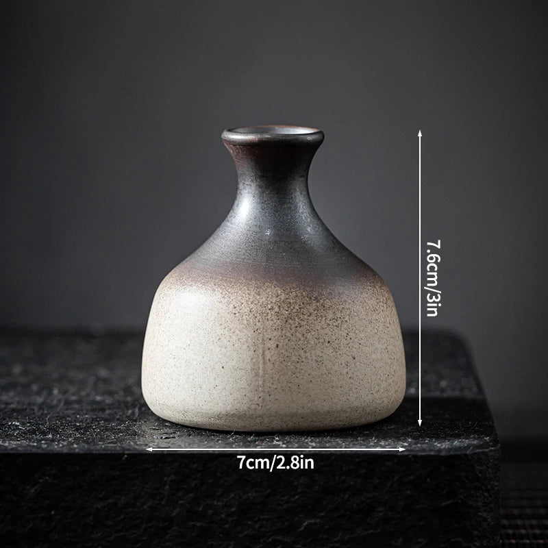 Ceramics Vintage Flower Vase Desktop Flower Bottle Aesthetic Retro Flower Pot Hydroponics Flower Arrangement Flower Vases