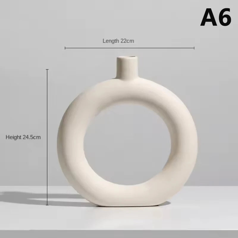 Modern Simple Ceramic Art Vase Dried Flowers Flower Arrangement Ornament Bedroom Desktop Home Decor Photography Background Decor