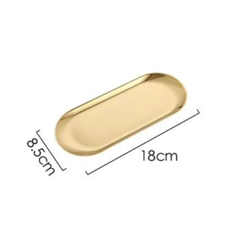 Korean Style 1PC Stainless Steel Lip Shaped Jewelry Storage Tray Home Cosmetics Metal Necklace Earrings Tray Kitchen Organizer