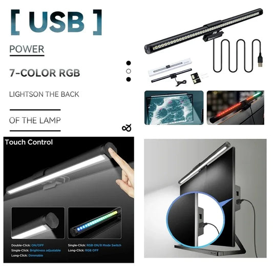 Led Monitor Light Bar Computer Lamps Reading Light Screen Hanging Desk Light Stepless Dimming Monitor For Bedroom Study Room