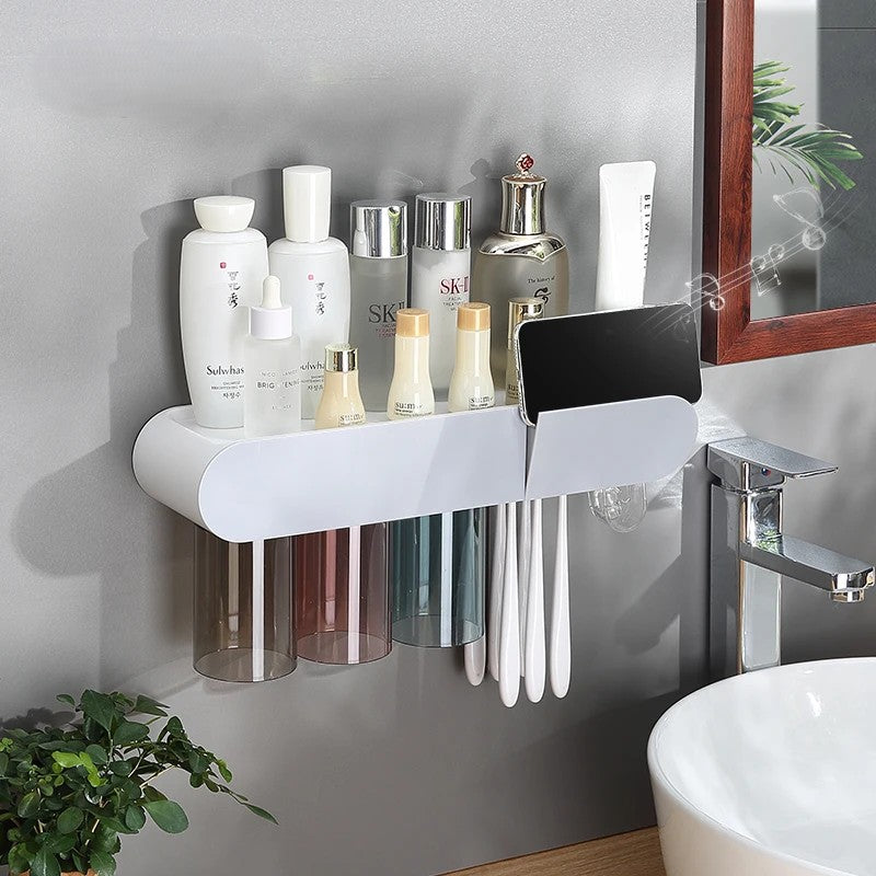 Smart Magnetic Toothbrush Holder & Dispenser