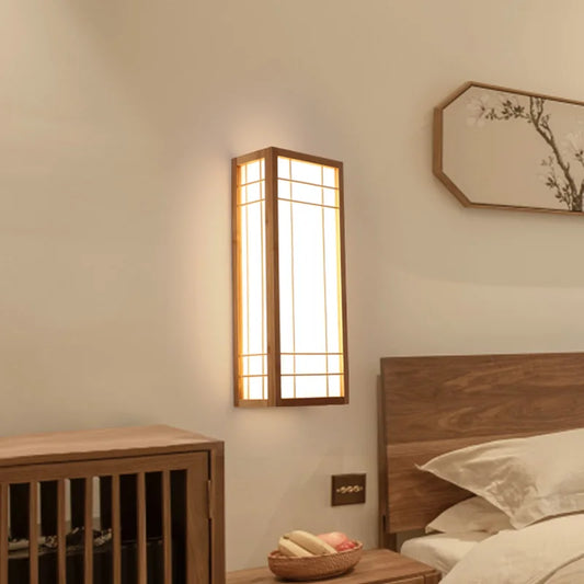Modern japanese wall lamp Tatami Style minimalist wall light LED for lounge Bathroom Mirror Decoration corridor light