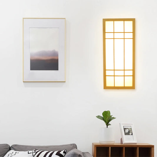Modern japanese wall lamp Tatami Style minimalist wall light LED for lounge Bathroom Mirror Decoration corridor light