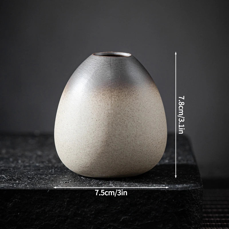 Ceramics Vintage Flower Vase Desktop Flower Bottle Aesthetic Retro Flower Pot Hydroponics Flower Arrangement Flower Vases