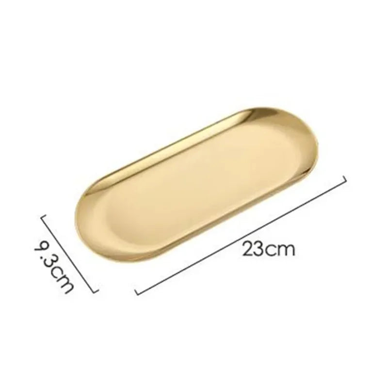 Korean Style 1PC Stainless Steel Lip Shaped Jewelry Storage Tray Home Cosmetics Metal Necklace Earrings Tray Kitchen Organizer