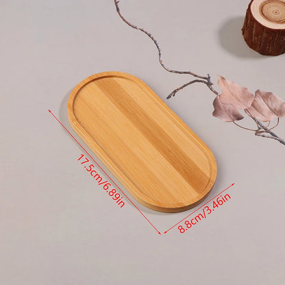 1PCS Tableware Solid Wood Round Dessert Plate Japanese-style Wooden Tray Snack Plate Dried Fruit Plate Wooden Plate