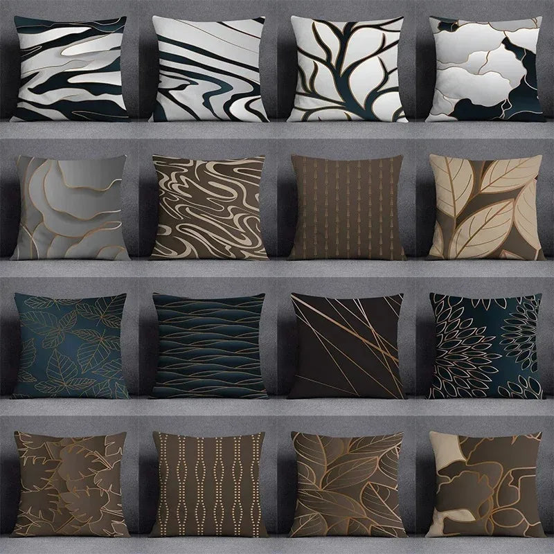 Square Office Cushion Cover Geometric Flower Collection Pattern Home Decor Pillow Cover