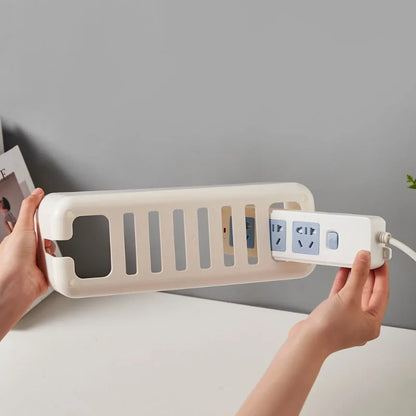 Hide Wires Desk Computer Cable Organizer Box Bamboo Cover Wire Junction Board Storage Box for Phone Cable Cable Management Box