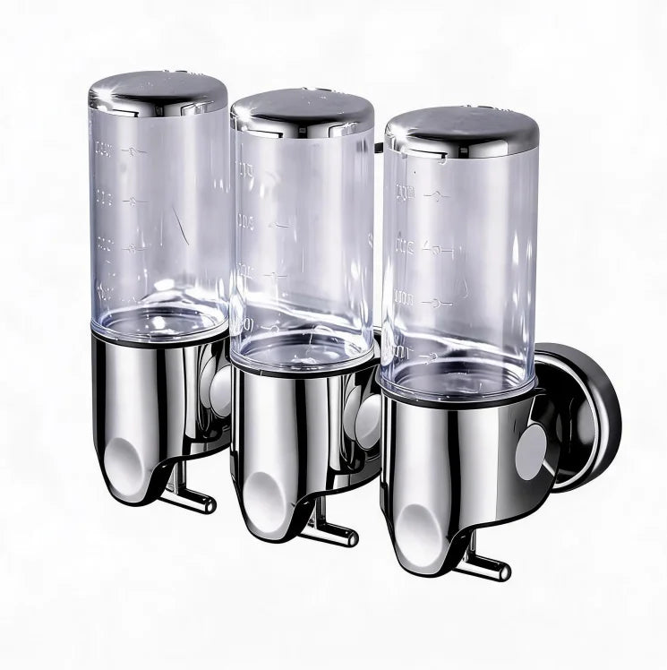 Wall Mounted 500ml Bathroom Soap Dispenser Multi-style Single/Double/Triple Bottles for Shampoo Shower Gel Storage