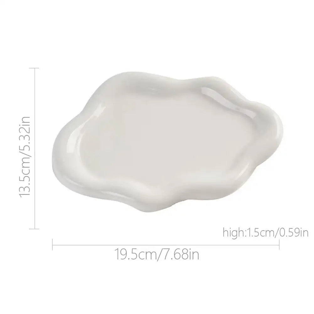 Simple Jewelry Storage Tray Creative White/silver Storage Tray Decorative Ornaments Electroplated Jewelry Tray