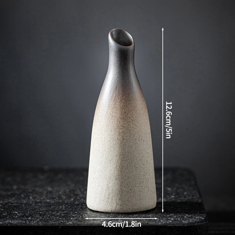 Ceramics Vintage Flower Vase Desktop Flower Bottle Aesthetic Retro Flower Pot Hydroponics Flower Arrangement Flower Vases
