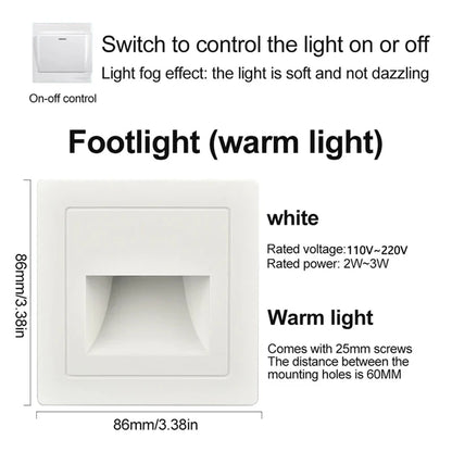 PIR Motion Detector Light Sensor led lights AC 110V-240V Recessed staircase bedroom wall lamp led night light