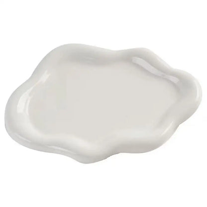 Simple Jewelry Storage Tray Creative White/silver Storage Tray Decorative Ornaments Electroplated Jewelry Tray