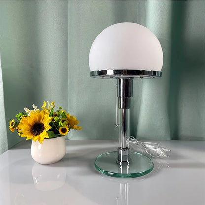Modern Minimalist White Glass Lampshade LED Reading Desk Lamp Bauhaus Study Bedroom Indoor Homeing Decoration Lighting Fixtures