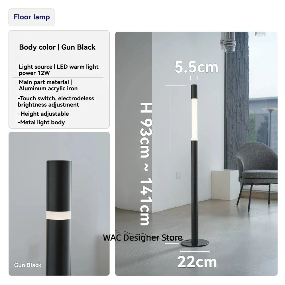 Modern Minimalist Floor light with Touch Sensor Standing Light for Sofa Side Bedroom Sofa Side Bedroom Designer Floor Lamp