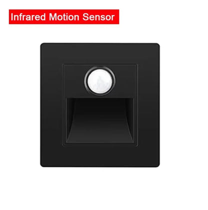 PIR Motion Detector Light Sensor led lights AC 110V-240V Recessed staircase bedroom wall lamp led night light