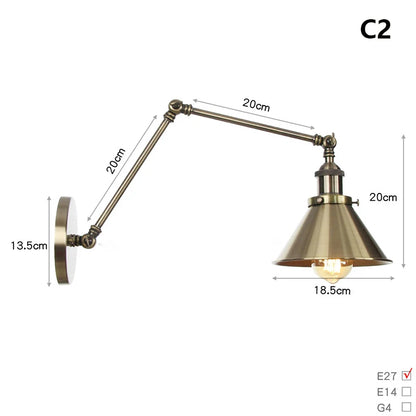 Modern Minimalist Bedroom Wall Lamp for Living Room Aisle Dining Room Adjustable Decorative Long Arm Wall Sconce Reading Lights