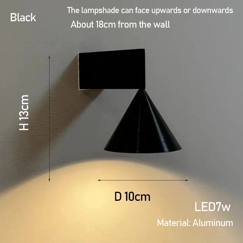 Modern minimalist bedroom bedside nordic wall lamp geometric simple designer high-end background wall aisle lamp retro home dec