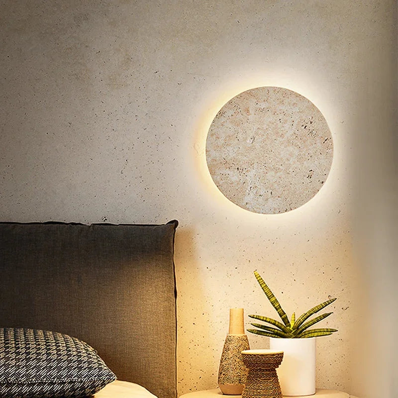 Natural Yellow Cave Stone Led Sconce Lamp Nordic Minimalist Wabi Sabi Home Decoration Living Room Bedside Corridor Wall Lights