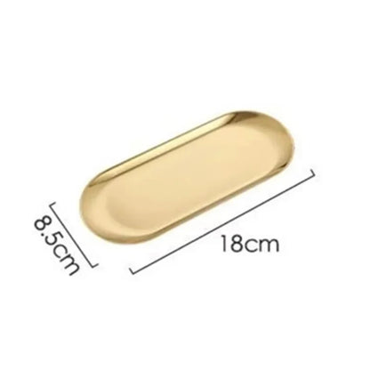 Korean Style 1PC Stainless Steel Lip Shaped Jewelry Storage Tray Home Cosmetics Metal Necklace Earrings Tray Kitchen Organizer