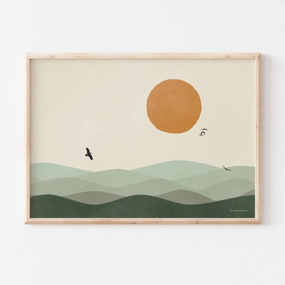 3pcs/set Japanese Alps Sunrise Canvas Printing Abstract Line Landscape Wall Art Art Poster for Modern Living Room & Home Decor