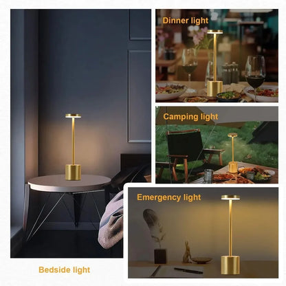 Rechargeable LED Desk Lamp,3 Color Changing & Dimmable,Touch Control Night Light,Bedroom,Modern Ambient Light Bar,Office,Home