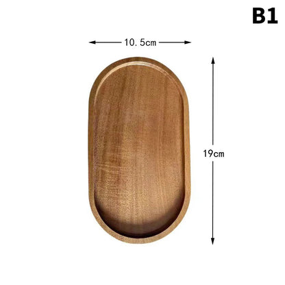 1PCS Tableware Solid Wood Round Dessert Plate Japanese-style Wooden Tray Snack Plate Dried Fruit Plate Wooden Plate