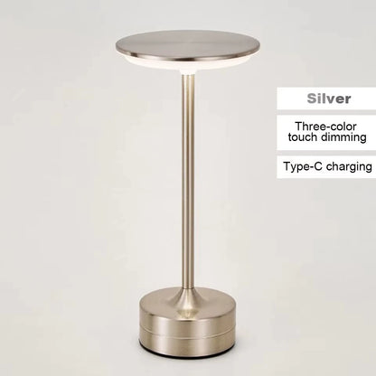 Rechargeable LED Desk Lamp,3 Color Changing & Dimmable,Touch Control Night Light,Bedroom,Modern Ambient Light Bar,Office,Home