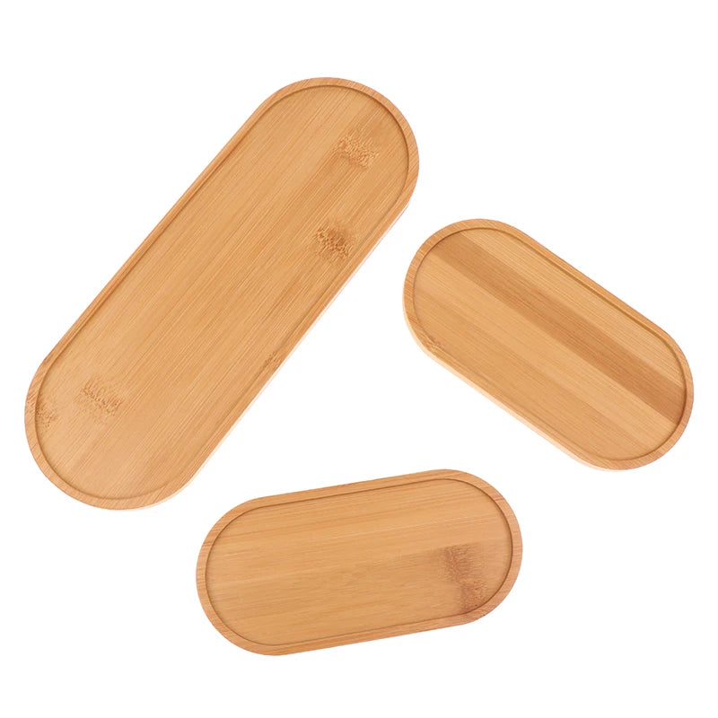 Multi Bamboo Tray Wood Saucer Flower Pot Tray Cup Pad Coaster Plate For Kitchen Decorative Plate Creative Coaster Coffee Cup Mat