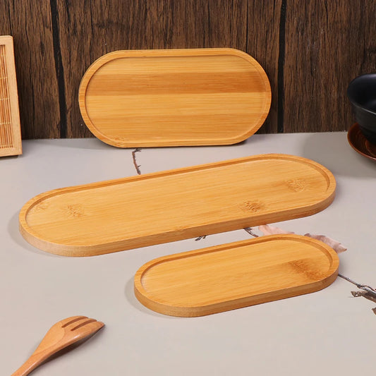 Multi Bamboo Tray Wood Saucer Flower Pot Tray Cup Pad Coaster Plate For Kitchen Decorative Plate Creative Coaster Coffee Cup Mat