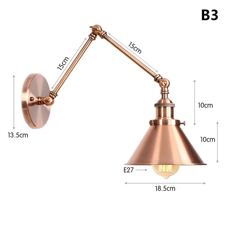 Modern Minimalist Bedroom Wall Lamp for Living Room Aisle Dining Room Adjustable Decorative Long Arm Wall Sconce Reading Lights