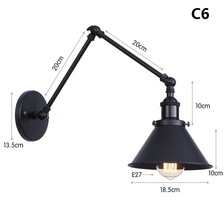 Modern Minimalist Bedroom Wall Lamp for Living Room Aisle Dining Room Adjustable Decorative Long Arm Wall Sconce Reading Lights