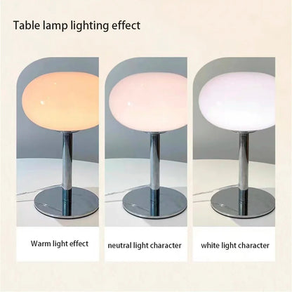 Lollipop Table Lamp Medieval Cream Glass Lamp Living Room Bedroom Study Simple Atmosphere Retro Glass Standing Lamp Home Decor
