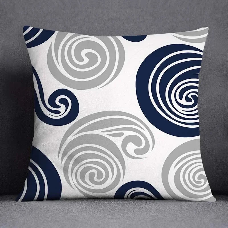 45x45CM Cushion Cover Geometric Pattern Polyester Blue Grey Pillowcase Upholstery Sofa Cushion Throw Pillow Home Decor Pillowcas