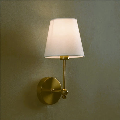 American Retro Wall Lamp Bedroom Bedside Lamp Bathroom Mirror Lamp Luster Luxury Sconce Fabric lampShade TV Wall Lights Fixtures