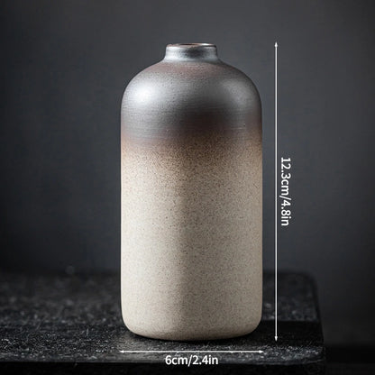 Ceramics Vintage Flower Vase Desktop Flower Bottle Aesthetic Retro Flower Pot Hydroponics Flower Arrangement Flower Vases