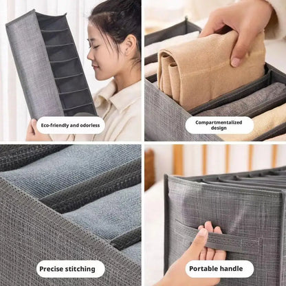 Foldable Washable Closet Organizer Drawer Dividers for Clothes Jeans Underwear Storage Box Space Saving Wardrobe Organization