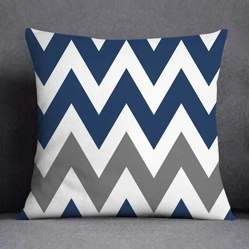 45x45CM Cushion Cover Geometric Pattern Polyester Blue Grey Pillowcase Upholstery Sofa Cushion Throw Pillow Home Decor Pillowcas