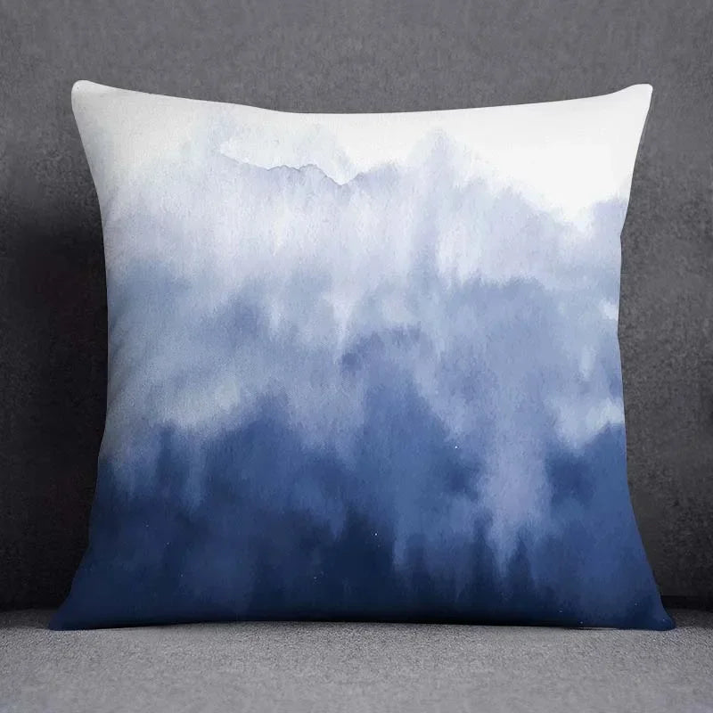 45x45CM Cushion Cover Geometric Pattern Polyester Blue Grey Pillowcase Upholstery Sofa Cushion Throw Pillow Home Decor Pillowcas