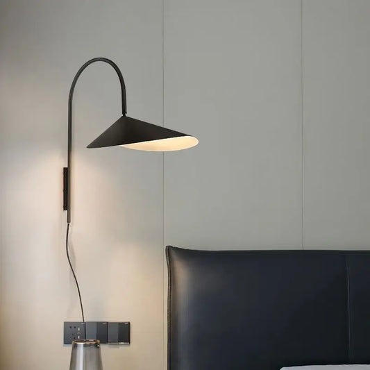 Minimalist Swing Arm Sconce Modern Ceramic Wall Light Adjustable Rotating Bedside Lamp  for Study Living Room Corridor
