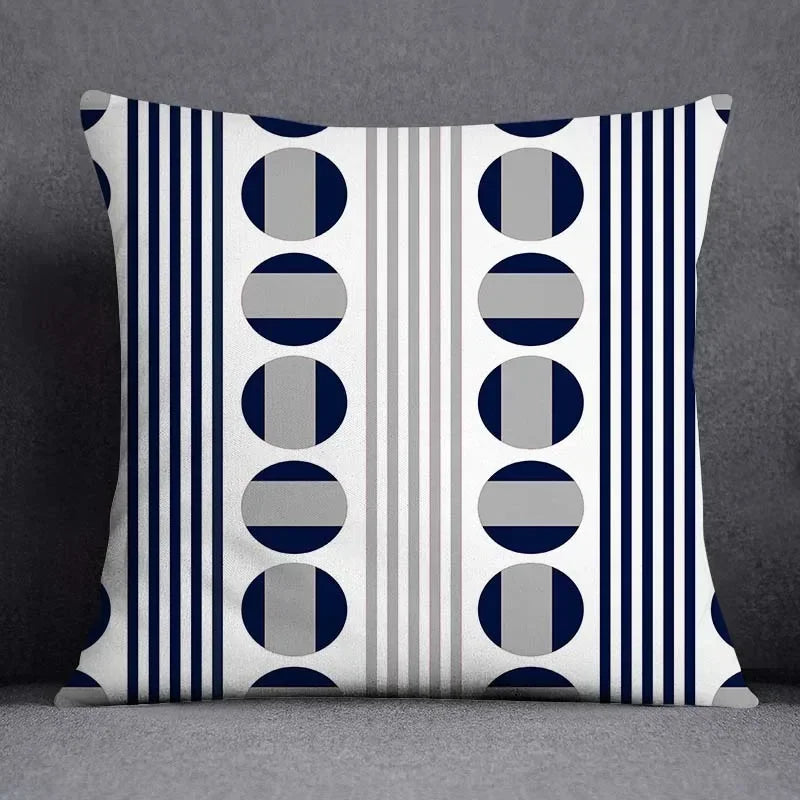 45x45CM Cushion Cover Geometric Pattern Polyester Blue Grey Pillowcase Upholstery Sofa Cushion Throw Pillow Home Decor Pillowcas