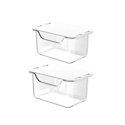 12pcs Drawer Storage Box Bathroom Transparent Suspended Cotton Swab Storage Box Under the Mirror Cabinet Pull-Out Storage Case