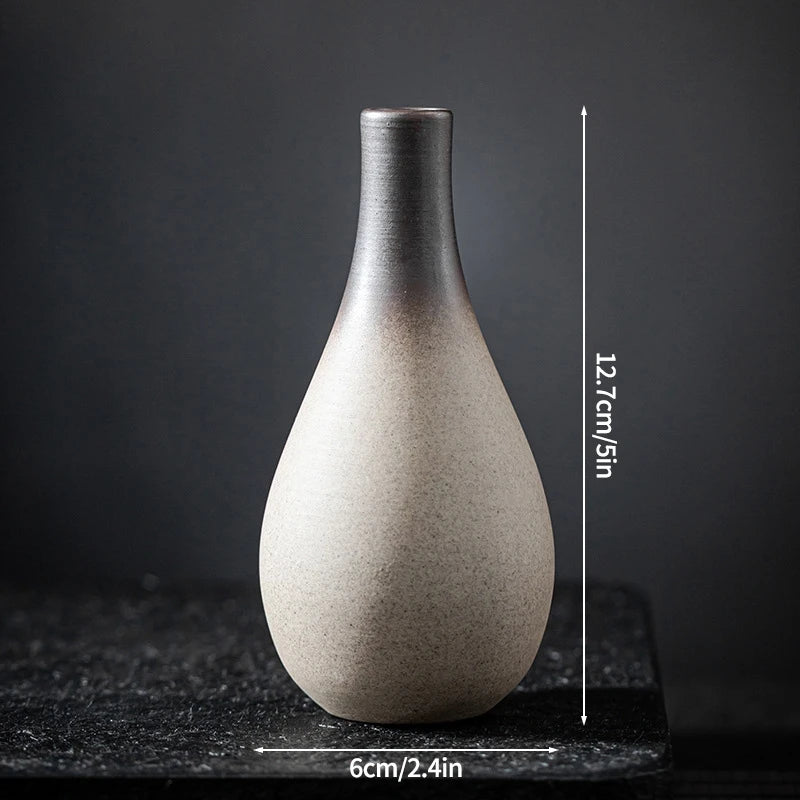 Ceramics Vintage Flower Vase Desktop Flower Bottle Aesthetic Retro Flower Pot Hydroponics Flower Arrangement Flower Vases