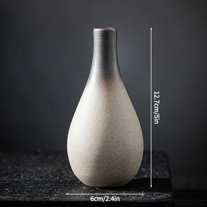 Ceramics Vintage Flower Vase Desktop Flower Bottle Aesthetic Retro Flower Pot Hydroponics Flower Arrangement Flower Vases