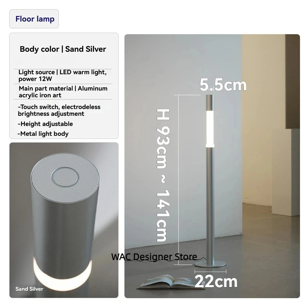 Modern Minimalist Floor light with Touch Sensor Standing Light for Sofa Side Bedroom Sofa Side Bedroom Designer Floor Lamp