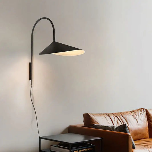Minimalist Swing Arm Sconce Modern Ceramic Wall Light Adjustable Rotating Bedside Lamp  for Study Living Room Corridor