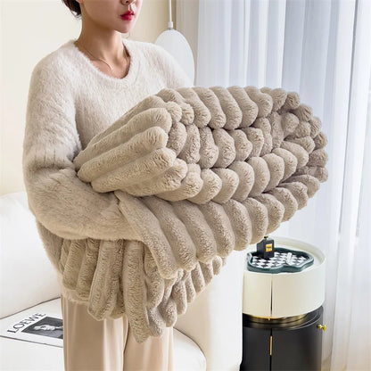 Soft Plush Warm Winter Blanket Carving Thick Cozy Bedspreads and Coverlets for Bed Sofa Throw Blanket Single Couple Size
